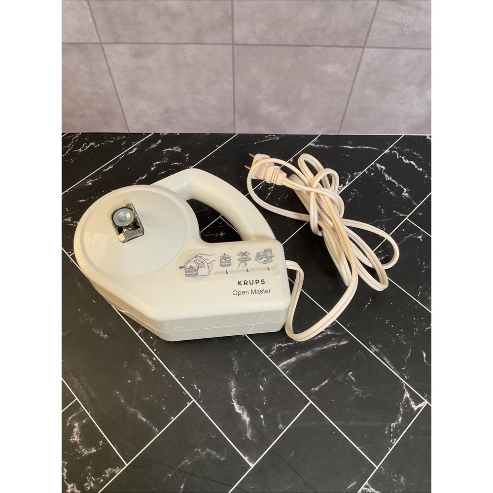 Krups Open Master 404 Electric Can Opener White Patented Bladeless Design 120V